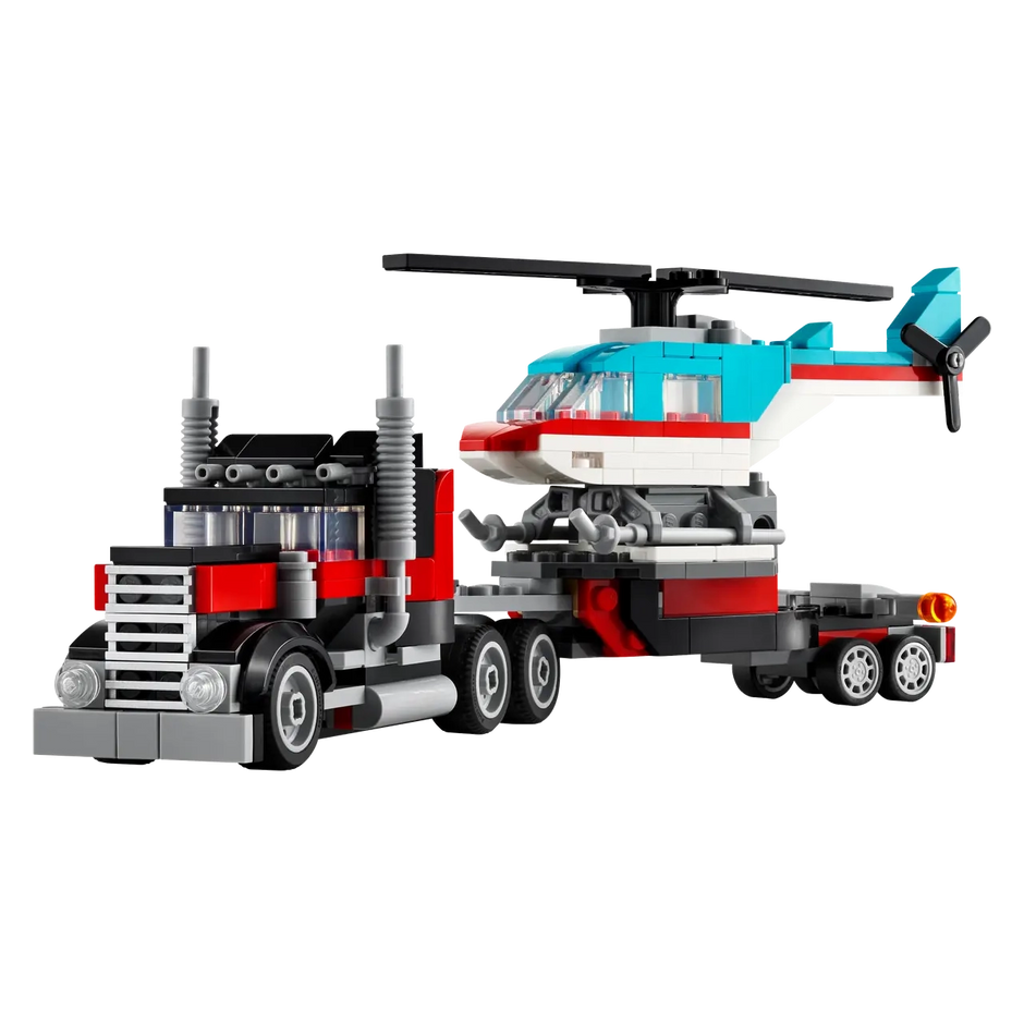 LEGO 31146 Creator Camião de Plataforma com Helicóptero