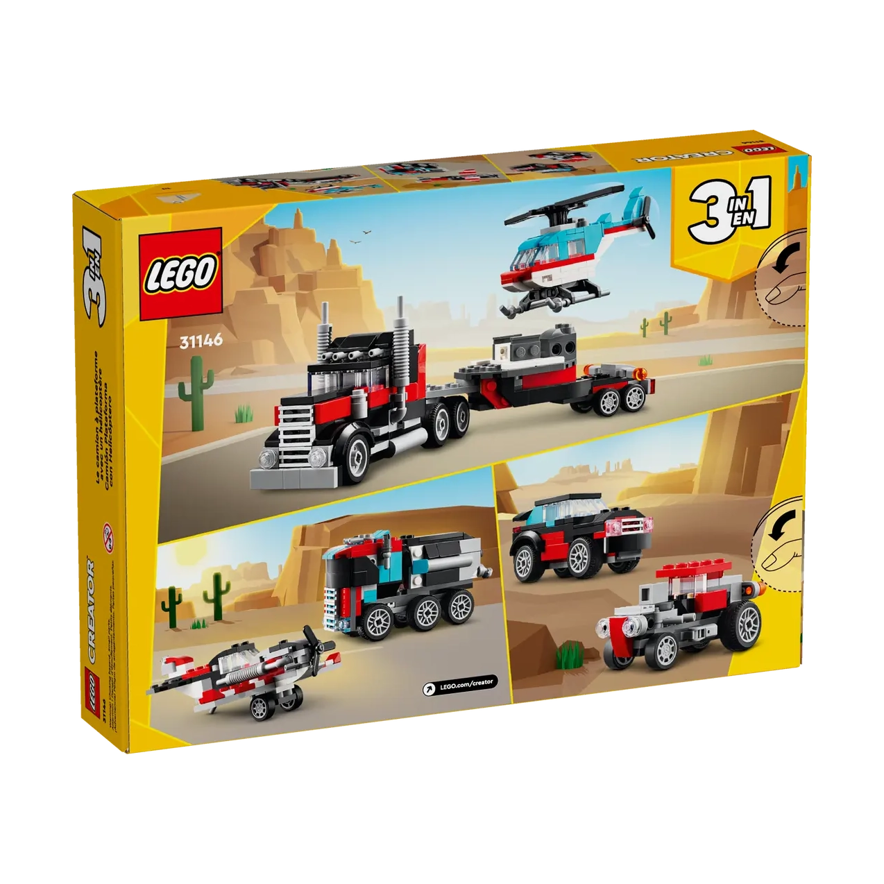LEGO 31146 Creator Camião de Plataforma com Helicóptero