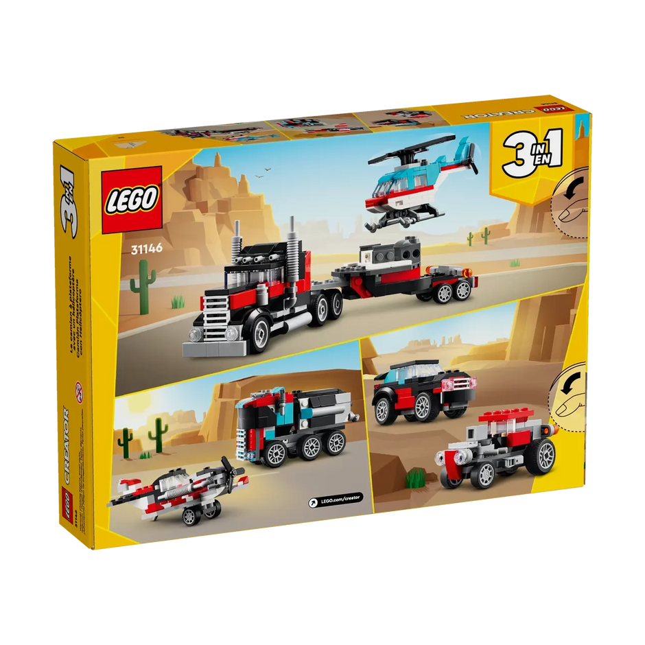 LEGO 31146 Creator Camião de Plataforma com Helicóptero