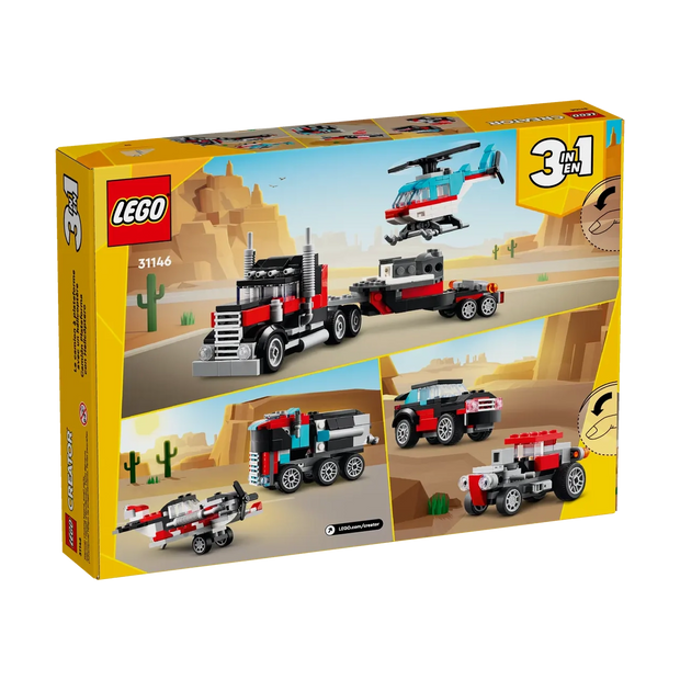 LEGO 31146 Creator Camião de Plataforma com Helicóptero
