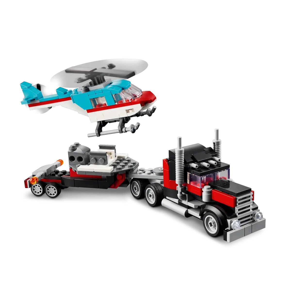 LEGO 31146 Creator Camião de Plataforma com Helicóptero