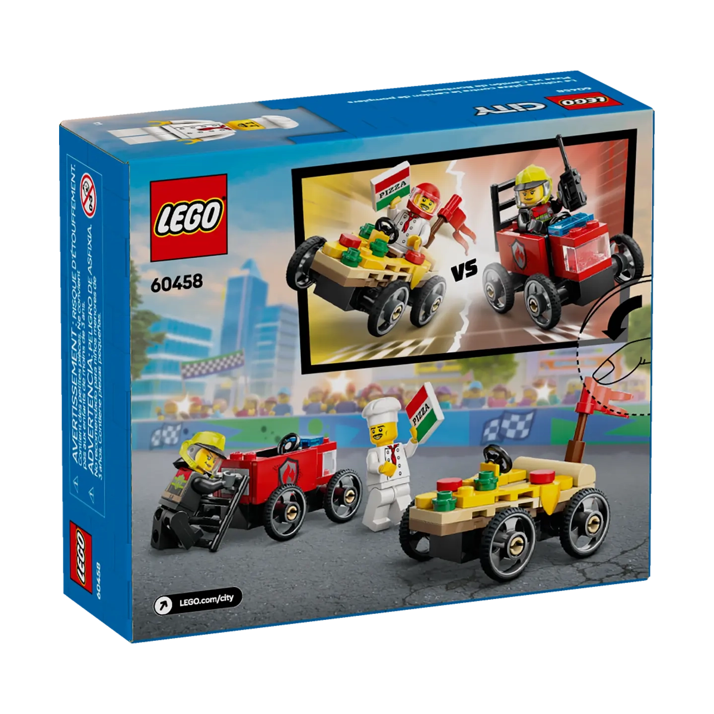 LEGO 60458 City Carro Corrida Pizza vs.