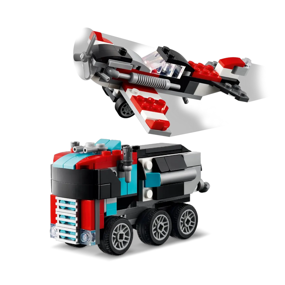 LEGO 31146 Creator Camião de Plataforma com Helicóptero