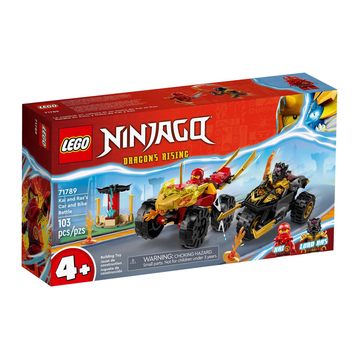 LEGO 71789 Batalha de Carro e de Mota de Kai e Ras