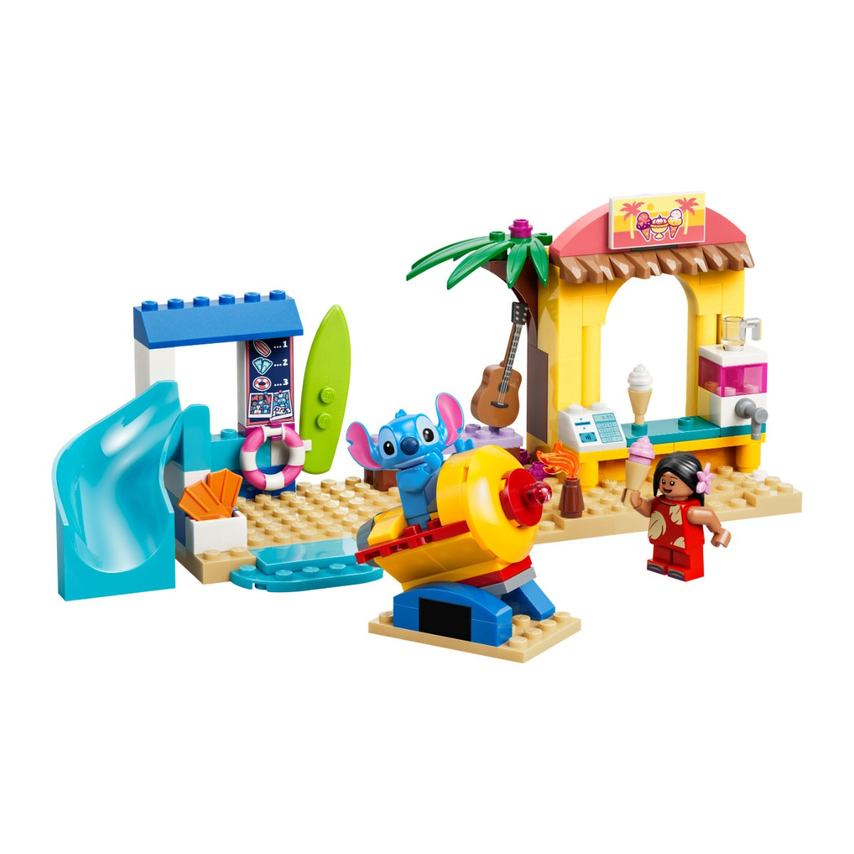 LEGO 43280 Diversão na Praia com Lilo e Stitch, produto montado, Estado d'Alma